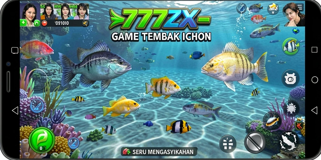 Tampilan gameplay memukau dari game Tembak Ikan 777ZX.