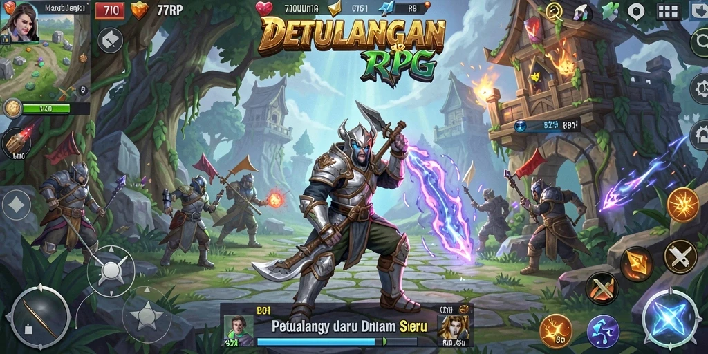 Tampilan gameplay <strong>77RP</strong> yang menampilkan petualangan seru dan pertarungan strategi.
