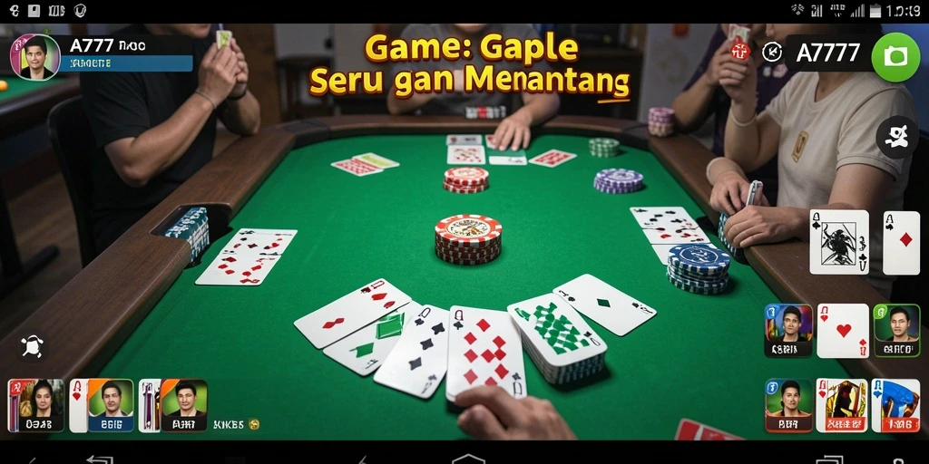 Tampilan gameplay A7777 yang seru dan penuh aksi Gaple.
