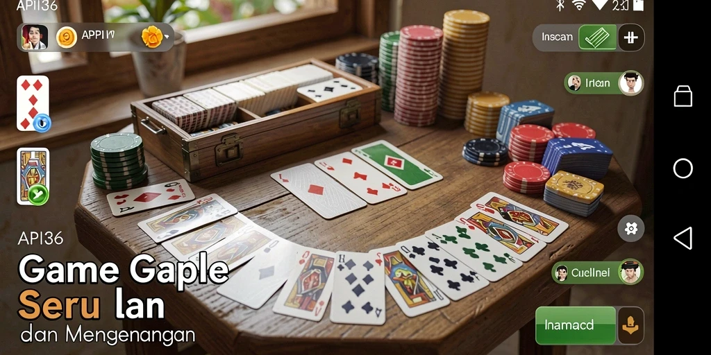 Tampilan gameplay seru dari API36 yang menampilkan permainan Gaple.