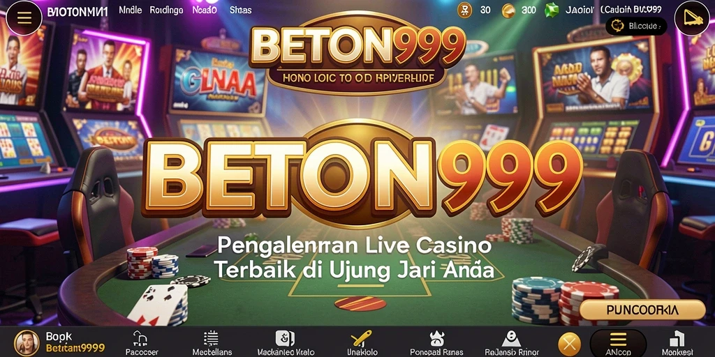 Tangkapan layar BETON999 menampilkan dealer profesional dalam aksi permainan Live Casino.