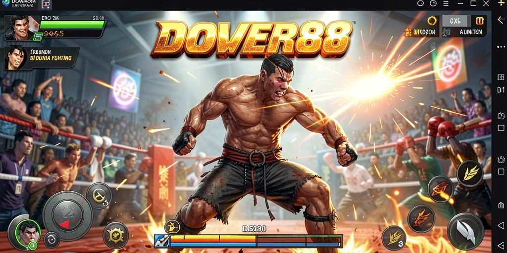 Screenshot DOWER88 menampilkan aksinya yang mendebarkan dalam pertempuran Fighting.