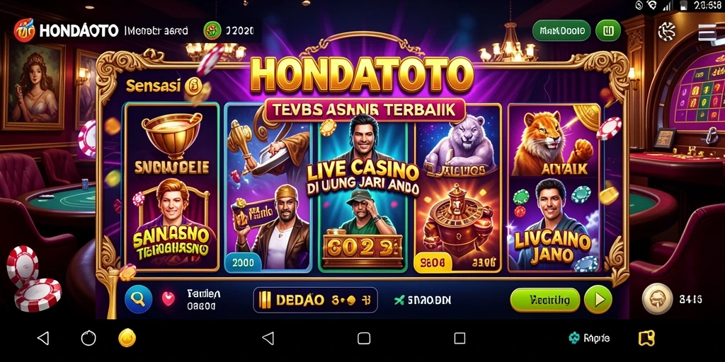 Screenshot gameplay HONDATOTO menampilkan dealer live yang menghibur.