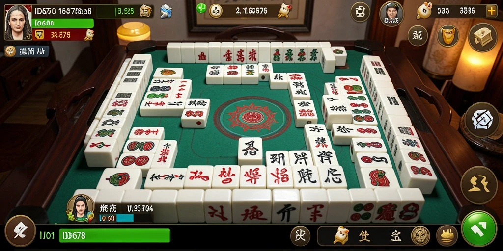 Screenshot menunjukkan pemain sedang menikmati permainan Mahjong yang seru.