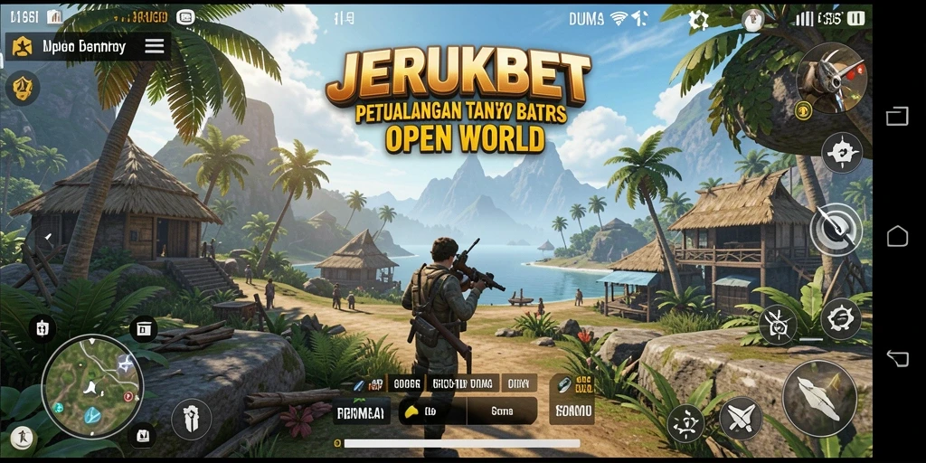 Screenshot menunjukkan pemain menjelajahi dunia terbuka yang luas dan indah.