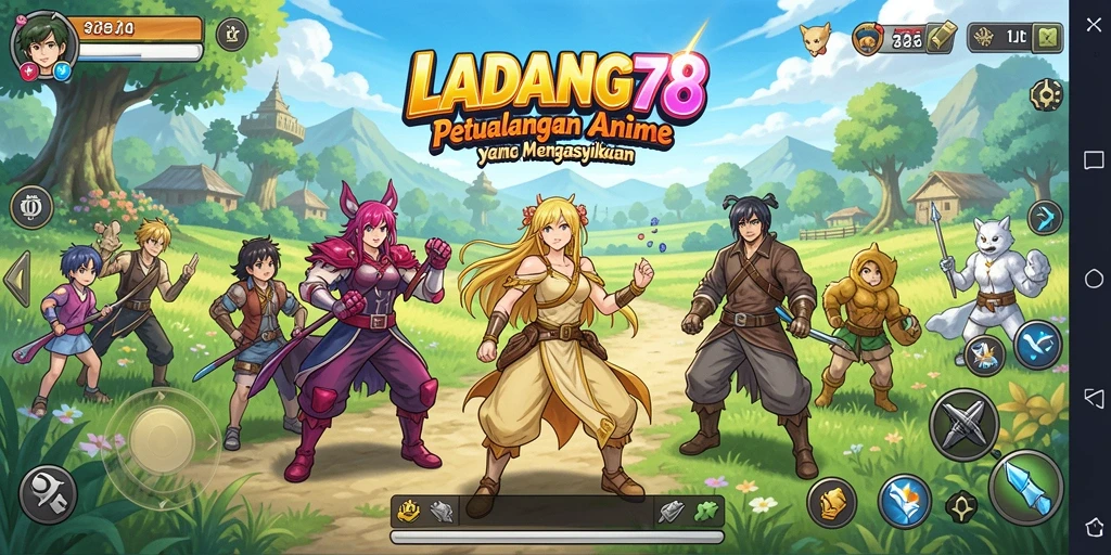 Tampilan seru dan dinamis dari <strong>LADANG78</strong> saat gameplay Anime.