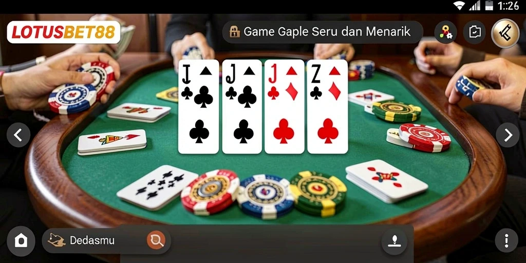 Tangkapan layar gameplay LOTUSBET88 menampilkan keseruan permainan Gaple.
