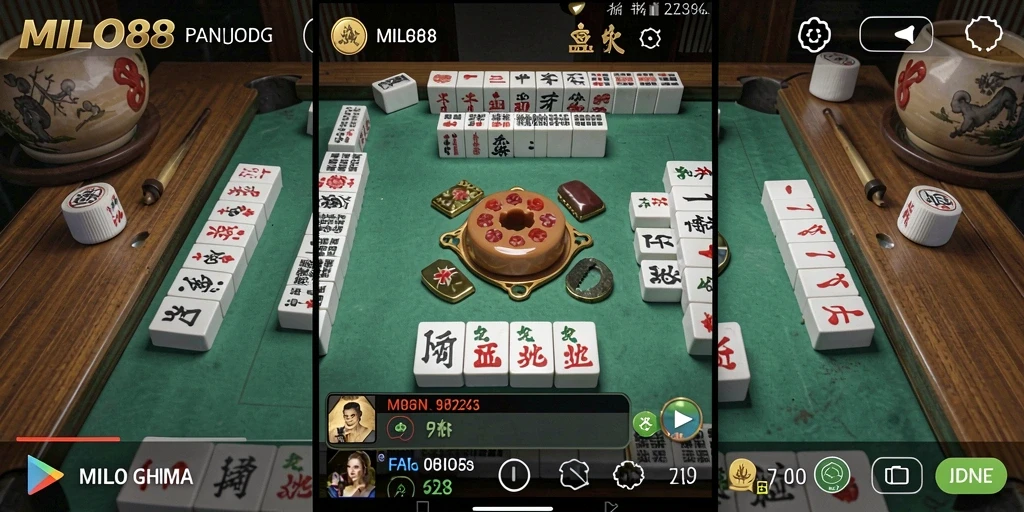 Tangkapan layar utama MILO88 menampilkan gameplay Mahjong yang seru.
