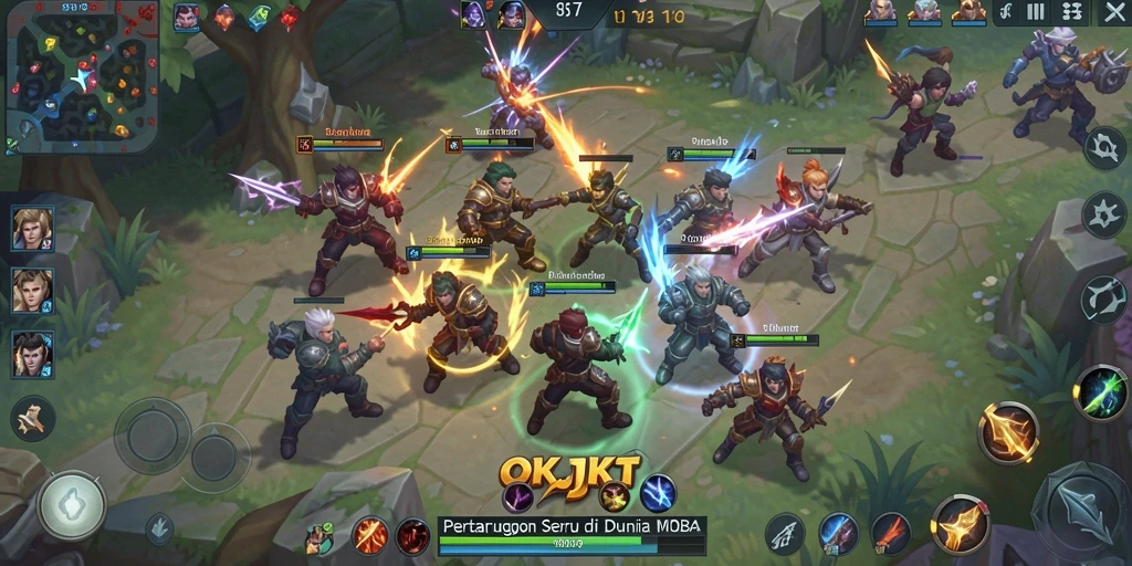 Gameplay seru di dunia MOBA OKJKT yang menegangkan.