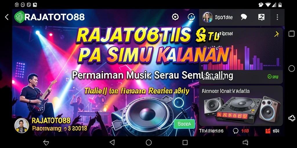 Tampilan gameplay seru di RAJATOTO88 dengan alunan musik.