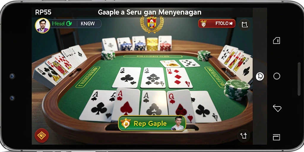 Tampilan gameplay seru dalam permainan Gaple RP55.