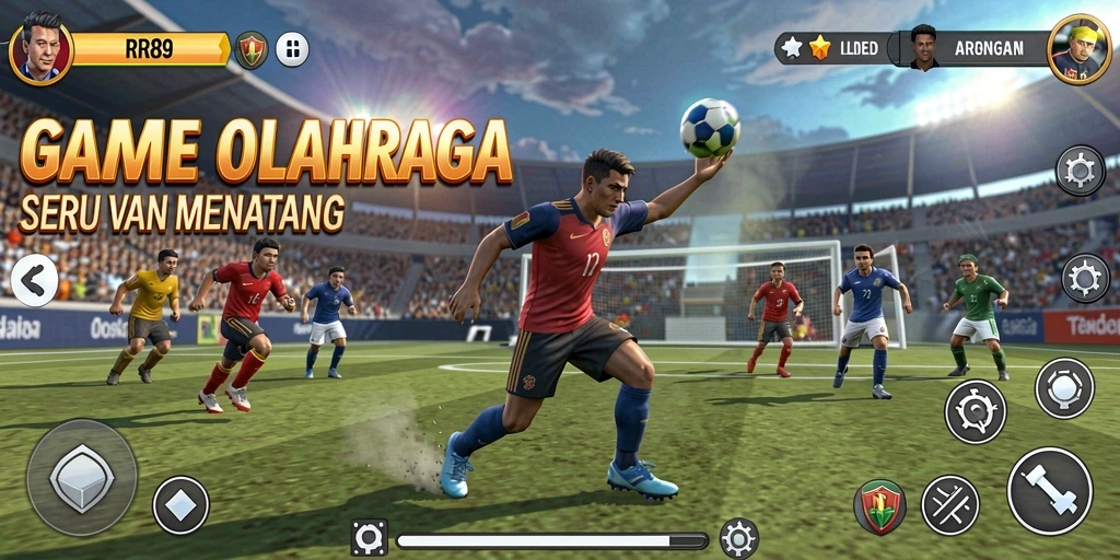 Tampilan gameplay seru dalam RR89 dengan berbagai cabang olahraga.