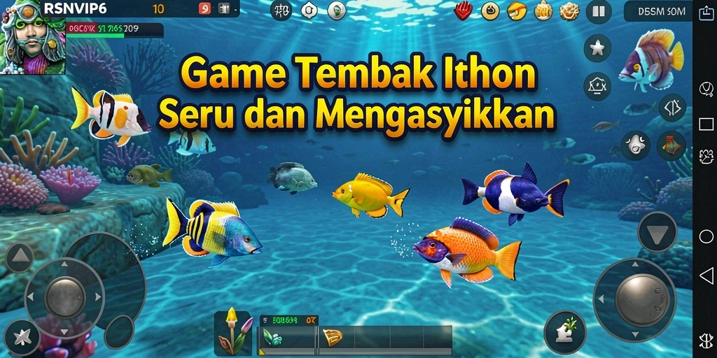 Screenshot RSNVIP6 menampilkan aksi menembak ikan yang mendebarkan.