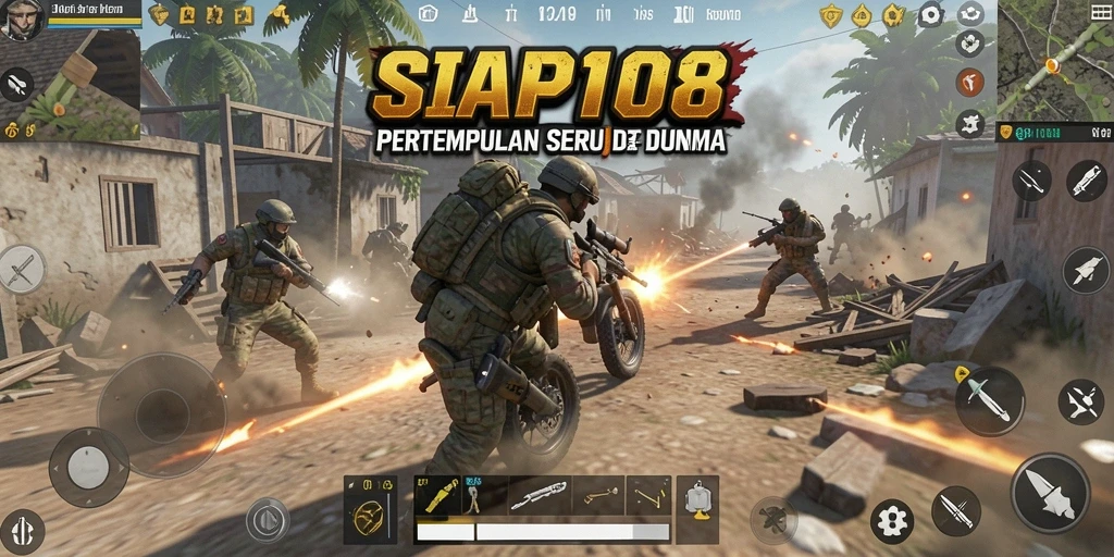 Screenshot gameplay menampilkan aksi seru dalam pertempuran Battle Royale.