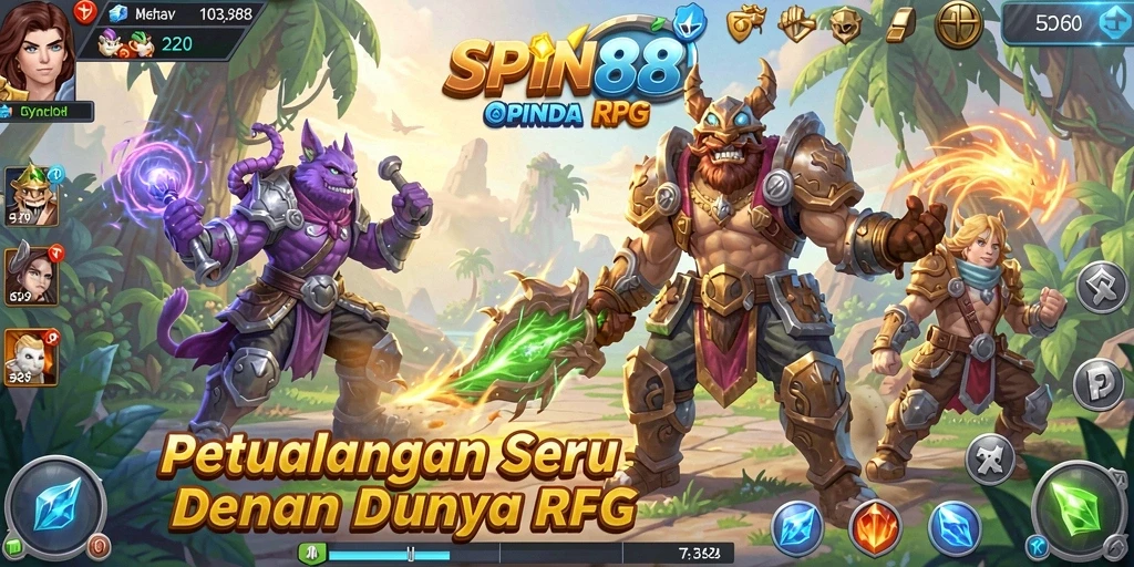 Tangkapan layar SPIN88 menampilkan pertarungan dinamis dalam dunia RPG yang menakjubkan.