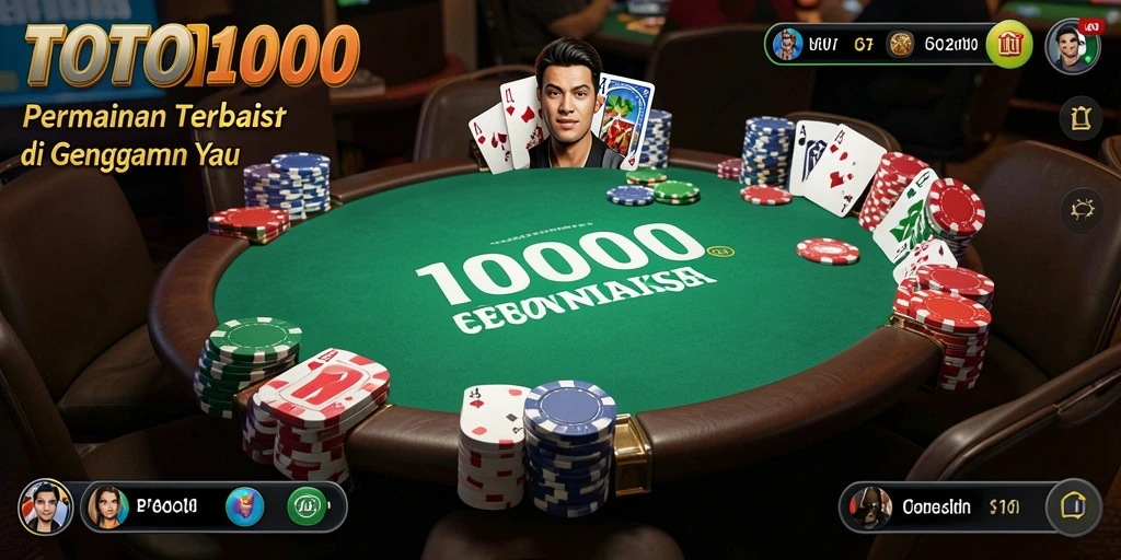 Tampilan gameplay menarik dalam TOTO1000 yang penuh strategi Poker.