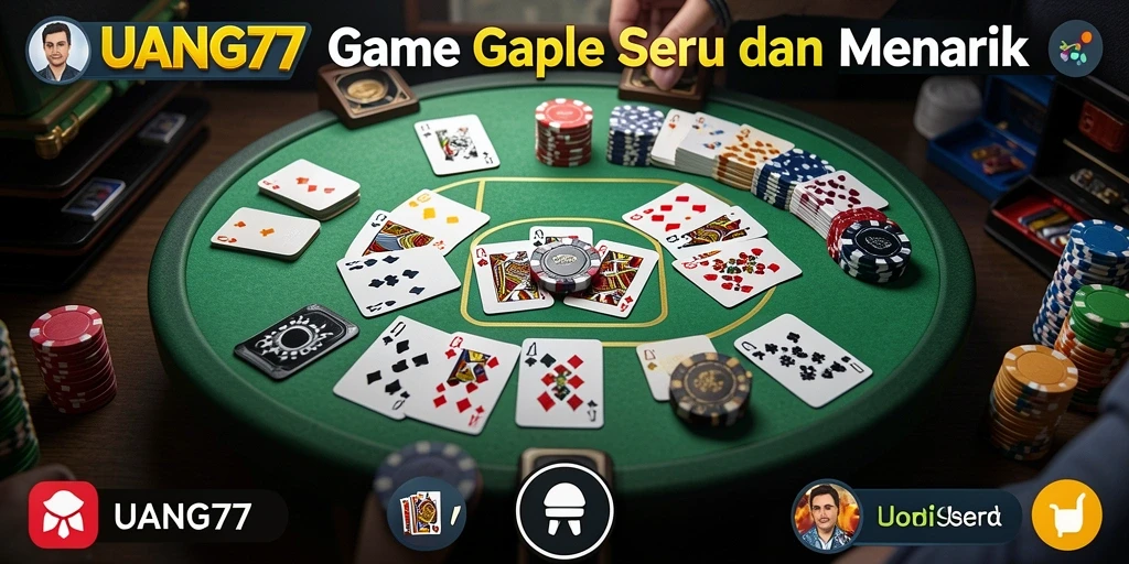 Tampilan gameplay UANG77 yang menarik dalam permainan Gaple.