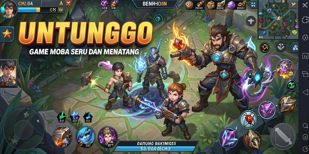 Gameplay seru dan intens dari UNTUNGGO saat pertarungan tim.