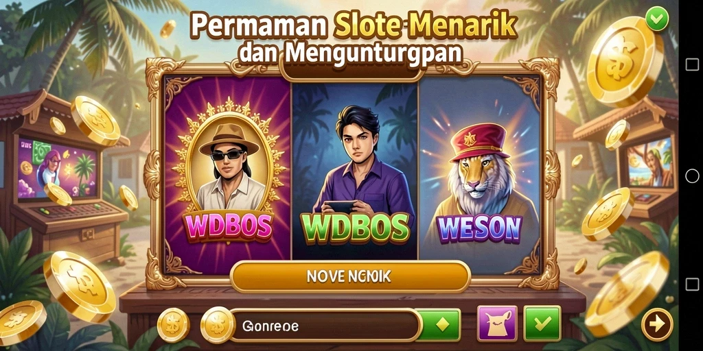 Screenshot WDBOS menunjukkan gameplay slot yang menarik dan penuh warna.